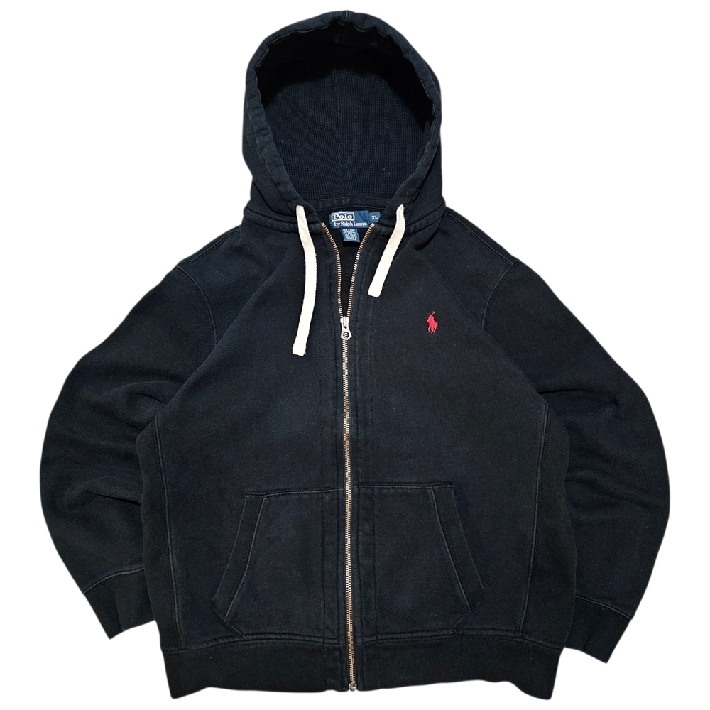 Vintage Polo Ralph Lauren Full Zip Hoodie With Red Logo